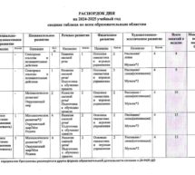 Учебный план (Распорядок дня на 2024-2025 учебный год)